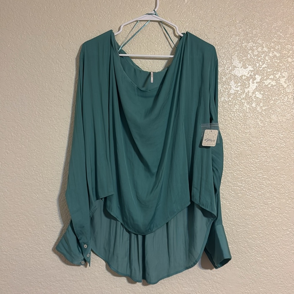 Free People | Teal Woman’s Business Casual Blouse